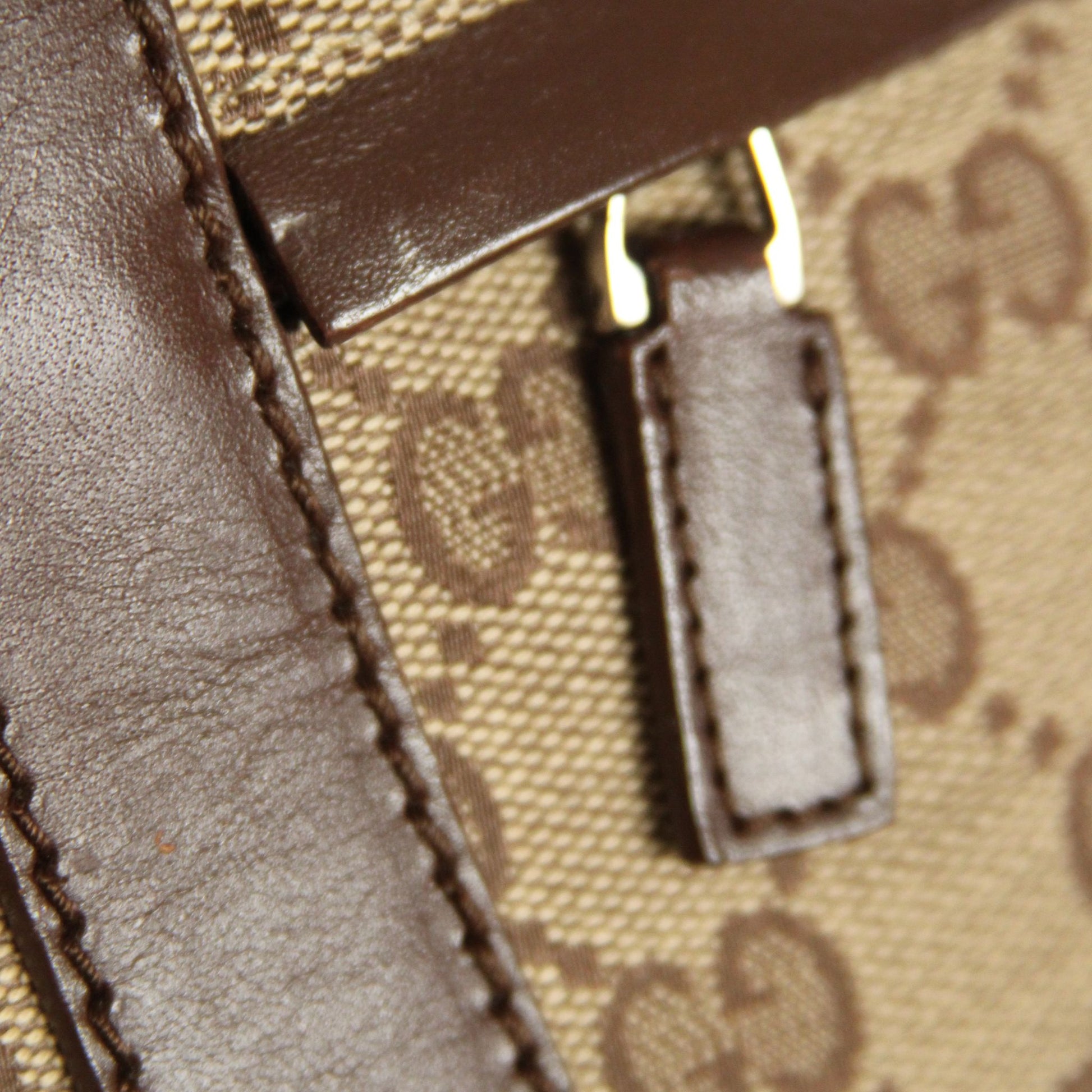 Vintage Gucci GG Canvas tote i beige monogram med skinnstropper – bilde 16