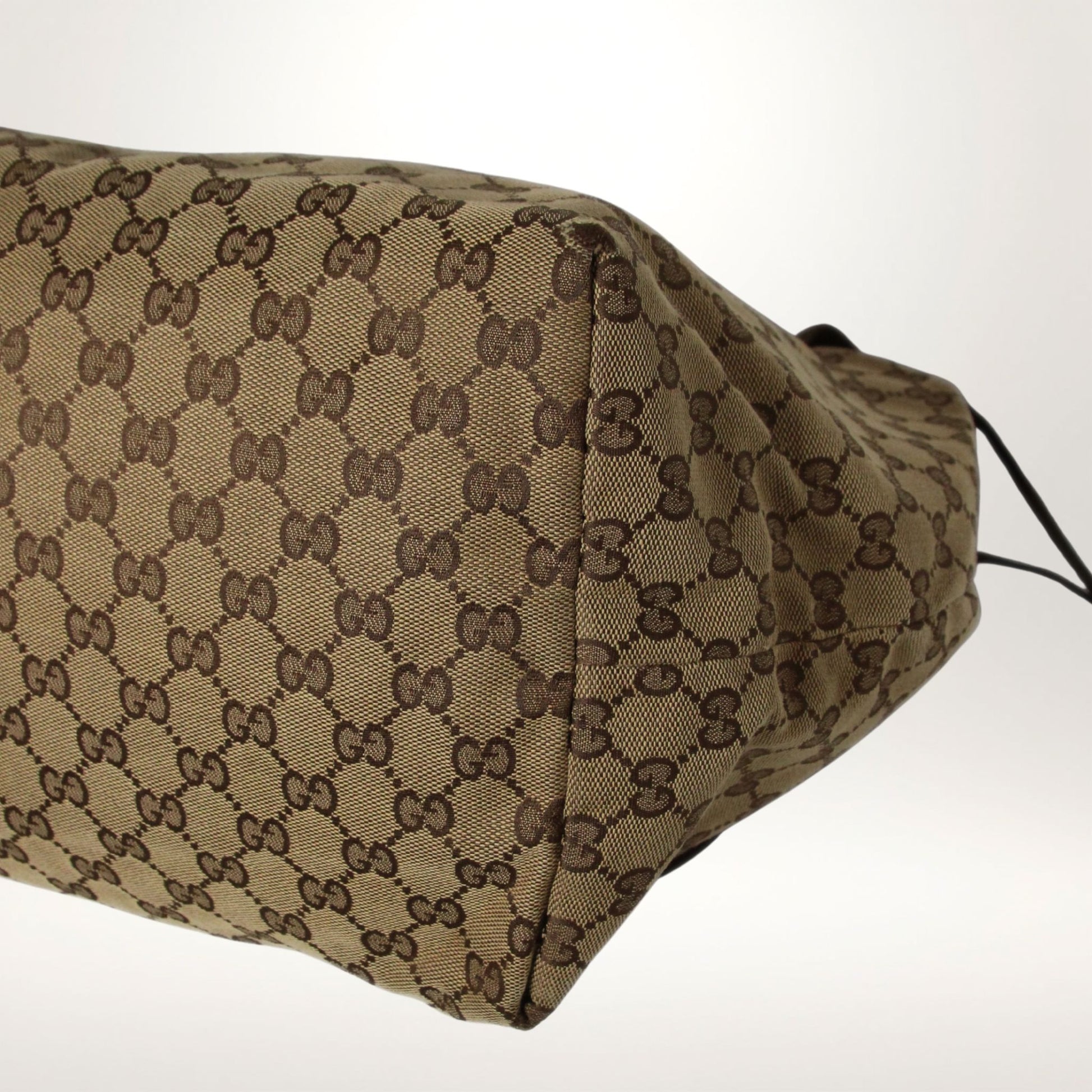 Vintage Gucci GG Canvas tote i beige monogram med skinnstropper – bilde 14