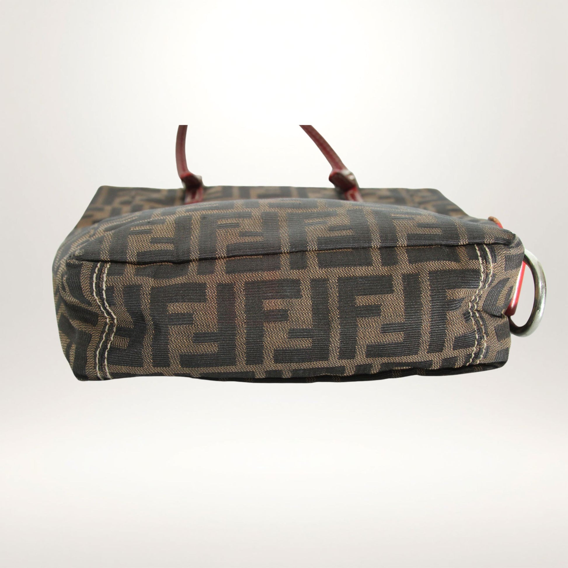 Vintage Fendi Zucca mini tote i brun FF-canvas – bilde 10