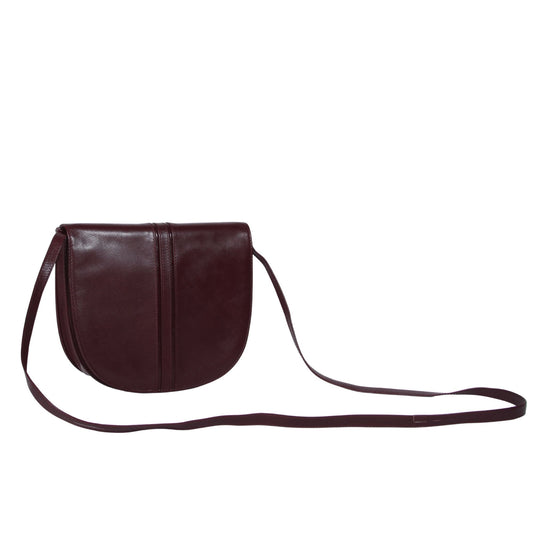 Vintage Jubella Finland saddlebag i burgunder skinn