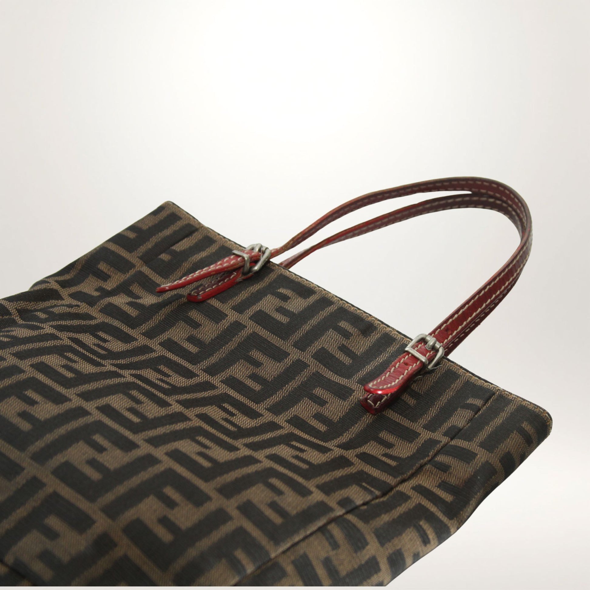 Vintage Fendi Zucca mini tote i brun FF-canvas – bilde 8