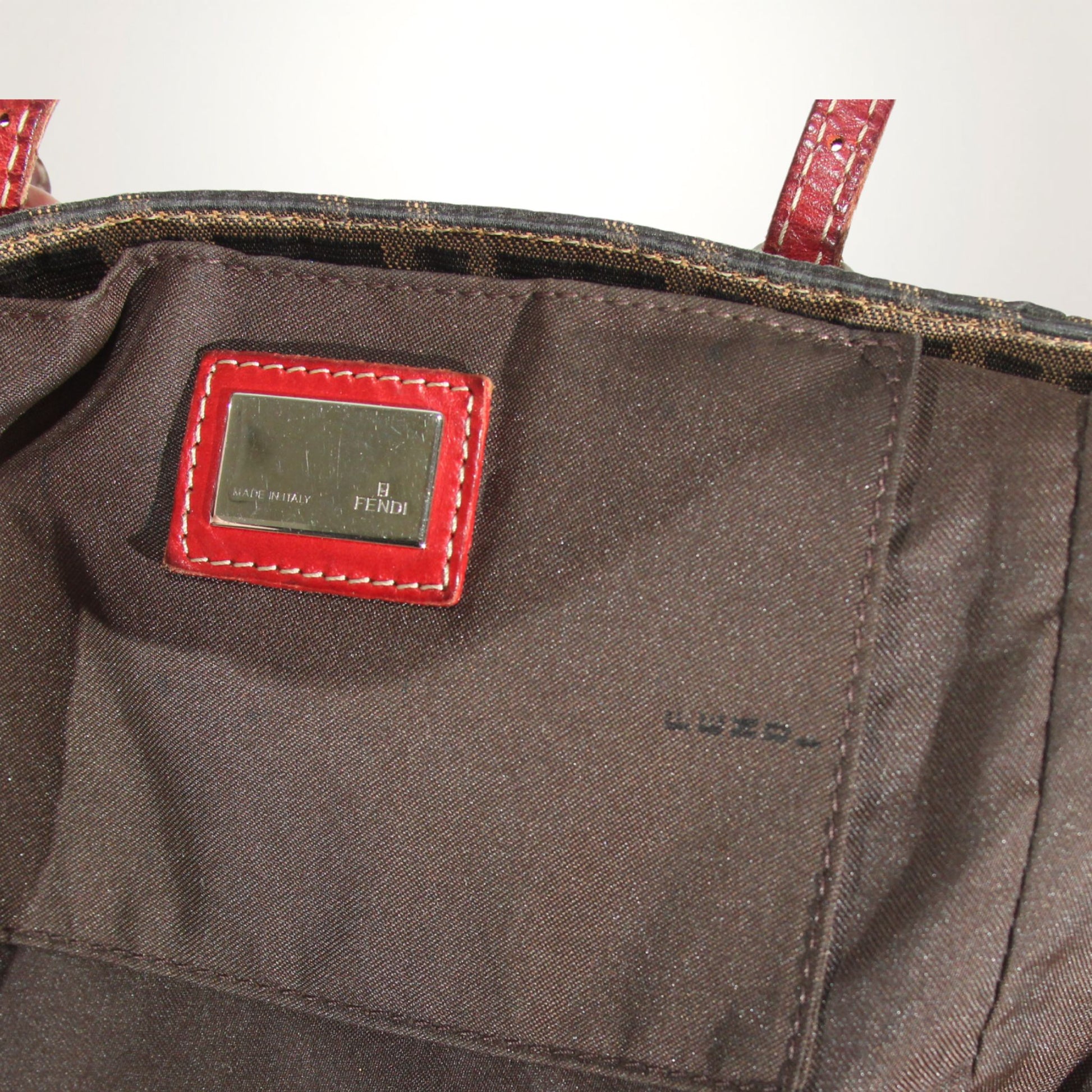 Vintage Fendi Zucca mini tote i brun FF-canvas – bilde 13
