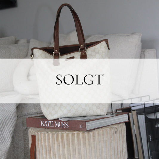 GUCCI GG Supreme Canvas Tote Beige Brown Leather Made in Italy
