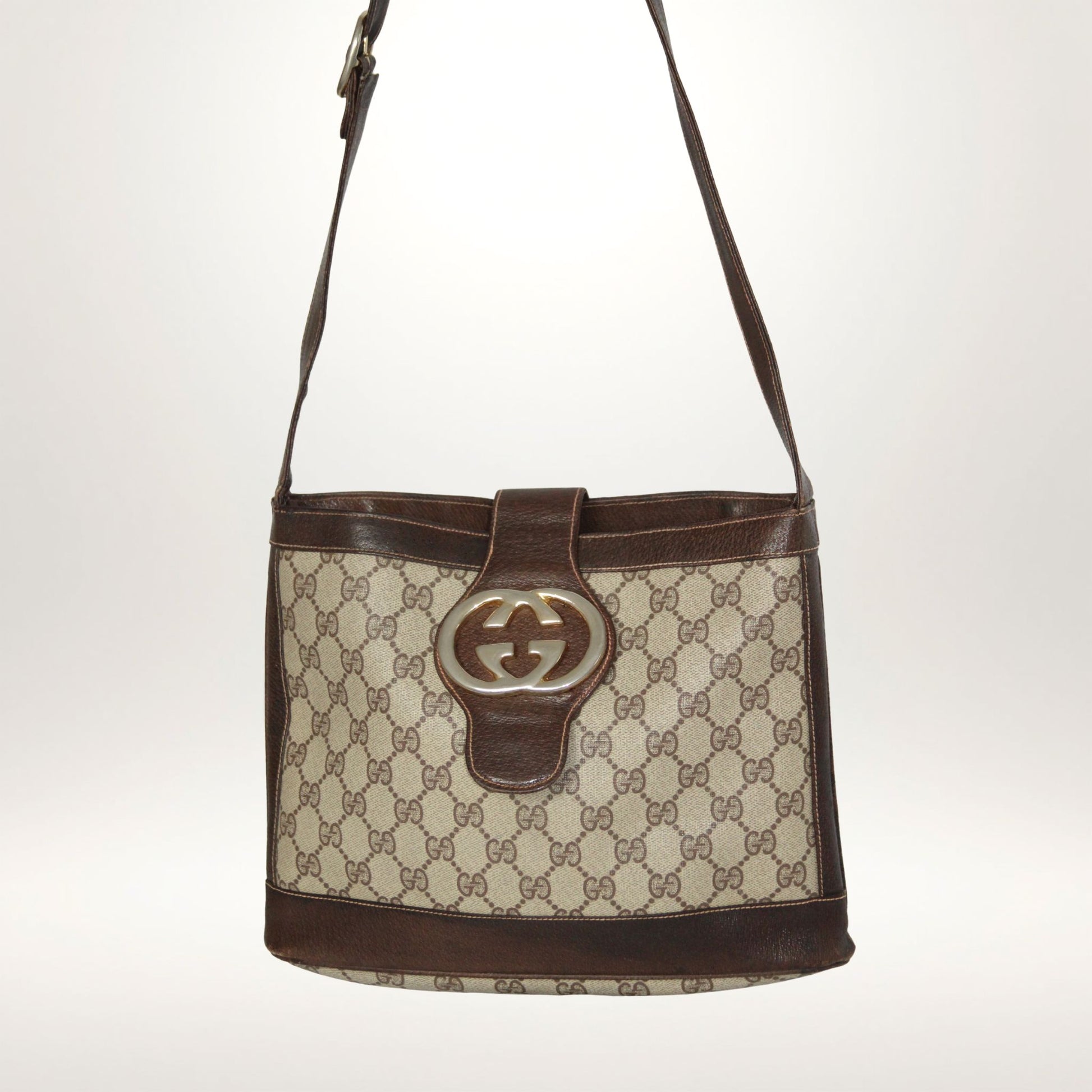 Vintage Gucci Interlocking GG crossbody fra 1970-tallet – bilde 2